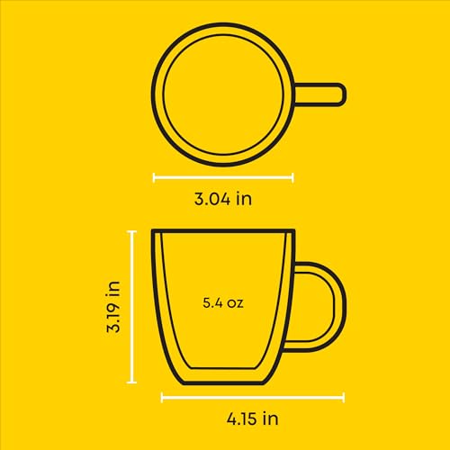 Double Wall Insulated Espresso Mugs - 5.4 Ounce Glass Set of 2