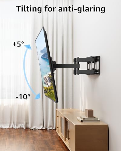 Full Motion TV Wall Mount for 32-65 Inch Flat Screen & 4K TVs, Swivel & Tilt