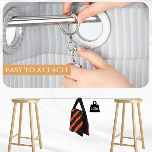 36-Inch Acrylic Curtain Pull Wand Set with Rings and Hooks - 10 Pack