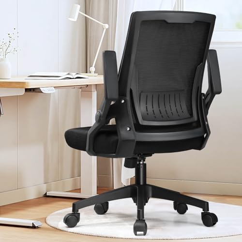 Ergonomic Office Chair with Flip-Up Armrests and Lumbar Support