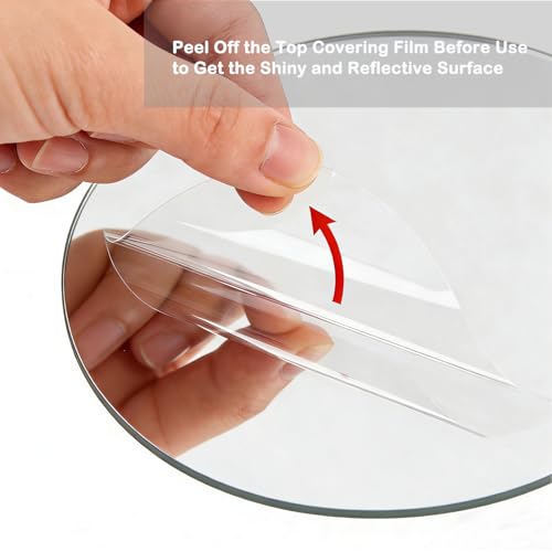 12-Pack 10-Inch Round Acrylic Mirror Centerpiece Trays, 1.5mm Silver