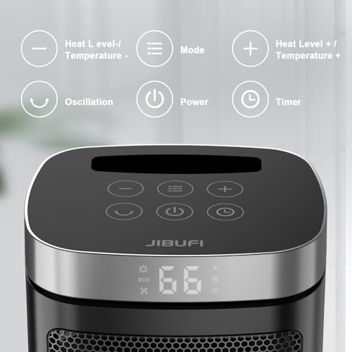 Portable Electric Space Heater 1500W with Remote and Thermostat