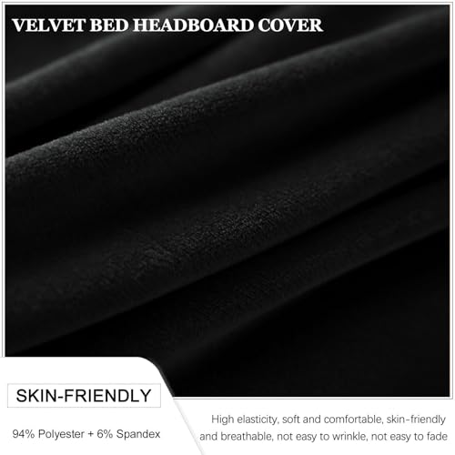 Stretch Velvet Bed Headboard Cover - Soft Washable Protector 75-82.6in