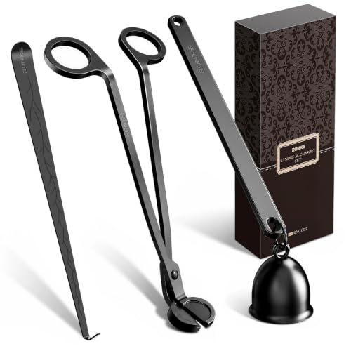 Stainless Steel Candle Wick Trimmer Set - Snuffer & Dipper Kit