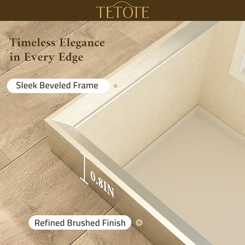24" x 30" Brushed Nickel Bathroom Vanity Mirror - Beveled Frame