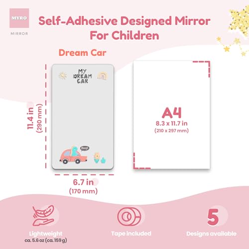 Self-Adhesive Shatterproof Acrylic Wall Mirror for Kids Bedroom and Nursery