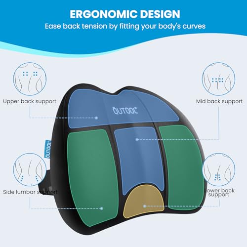 Ergonomic Lumbar Support Pillow for Office Chair - Memory Foam