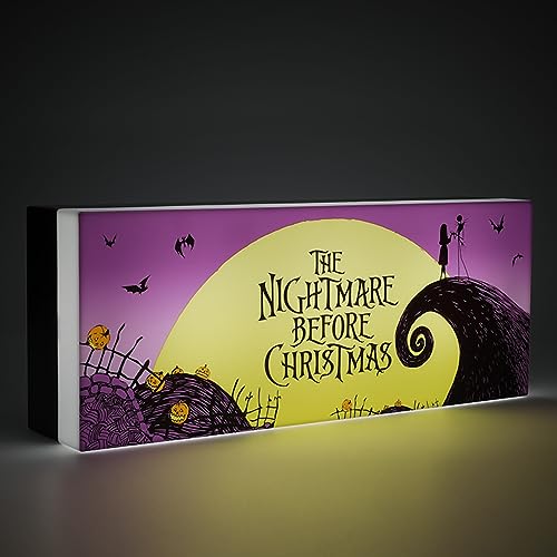 Nightmare Before Christmas Logo Light - Official Decor, 2 Modes, 12"