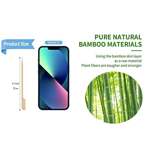 4.7 Inch Bamboo Skewers - 300 Pack Food & Cocktail Picks for Grilling & Appetizers