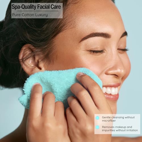 Living Fashions 13x13 Inch Soft Cotton Washcloths 12 Pack - Highly Absorbent Face Towels