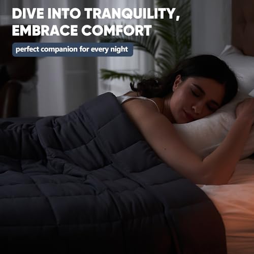 Yescool 20 lbs Cooling Weighted Blanket for Adults - Queen Size 60" x 80", Grey