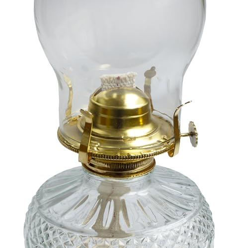 #2 Brass Plated Oil Lamp Burner Replacement with Wick & Chimney Holder