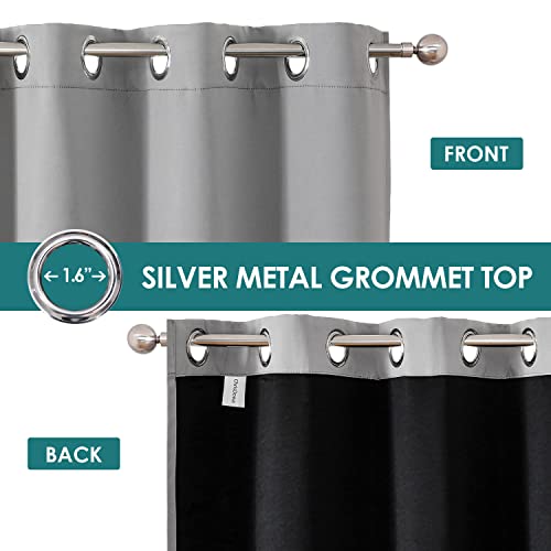 100% Blackout Curtains 2-Panel Set - Thermal Grommet Window Drapes (42 x 63 in)