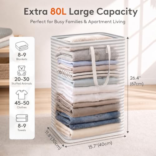 Lifewit 2-Pack 80L Large Collapsible Laundry Basket & Hamper