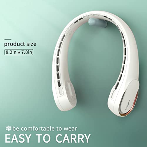 FrSara Portable Neck Fan, 4000mAh Bladeless Personal Fan with 360° Cooling