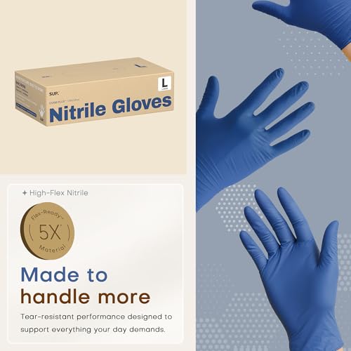Blue Nitrile Disposable Exam Gloves - Powder-Free, Food Safe & Latex-Free