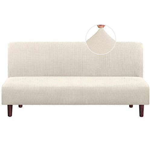 Stretch Futon Cover with Elastic Bottom, Full/Queen Size, Biscotti Beige