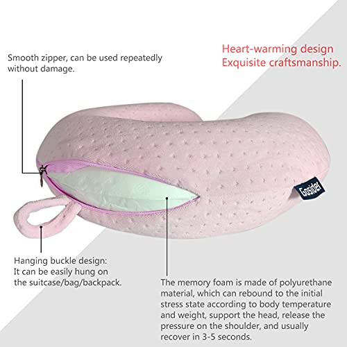 Memory Foam Travel Neck Pillow - Soft Velvet U-Shape Head Support