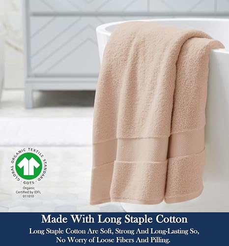 Organic Cotton Bath Sheets - 4 Piece Set, 650 GSM Plush & Absorbent