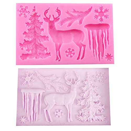 Serlife Gray Silicone Candy Mold - Christmas Tree, Elk, Snowflake & Icicle