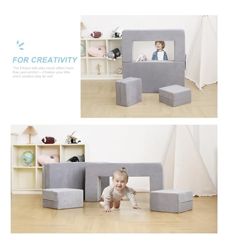 Modular Kids Sofa and Play Couch, Convertible Foam Armchair for Toddlers