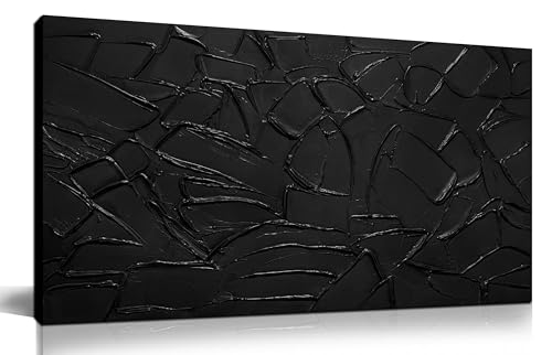 Large 3D Textured Abstract Canvas Wall Art, Neutral Minimalism Painting 40x20