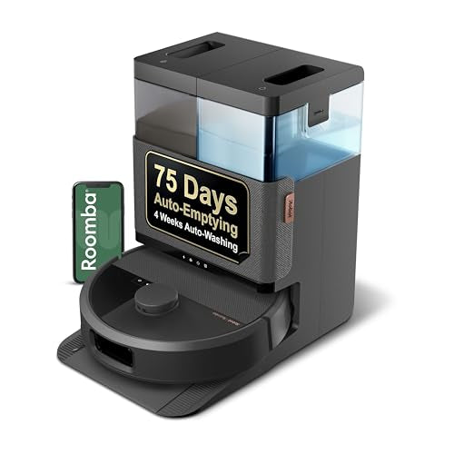Robot Vacuum & Mop with AutoWash Dock, Heated Drying & Obstacle Avoidance