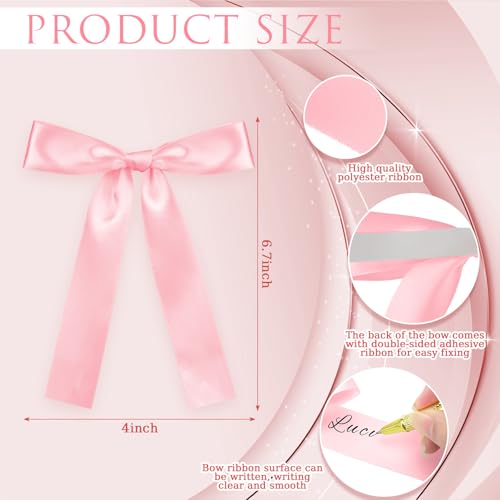 Pink Champagne Glass Bows - Set of 24 Elegant Wedding & Party Decorations