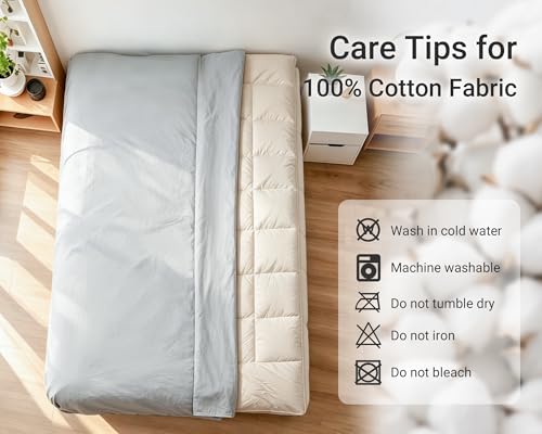 100% Cotton Futon Mattress Cover with Zipper for 4" Mattresses