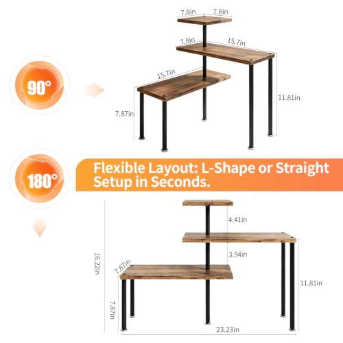 3-Tier Adjustable Corner Shelf Organizer for Kitchen and Bathroom Countertop
