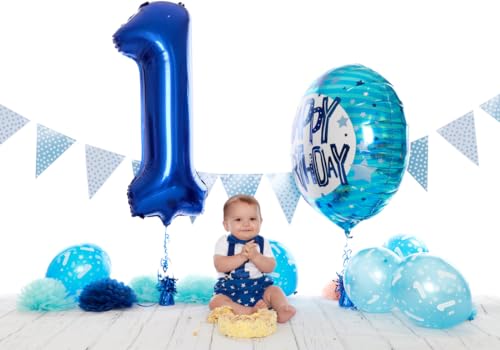 Navy Blue Number Balloon - 40 Inch Birthday Decoration