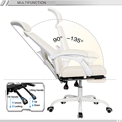 Home Office Desk and Ergonomic Mesh Chair Set with Storage Shelves