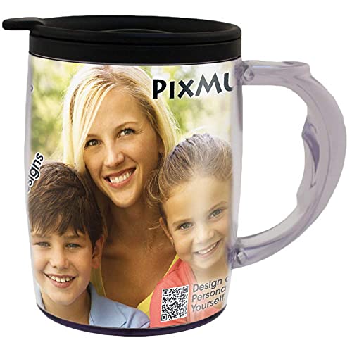 PixMug 15 oz Photo Mug with Spill-Proof Top - Customizable Picture Gift