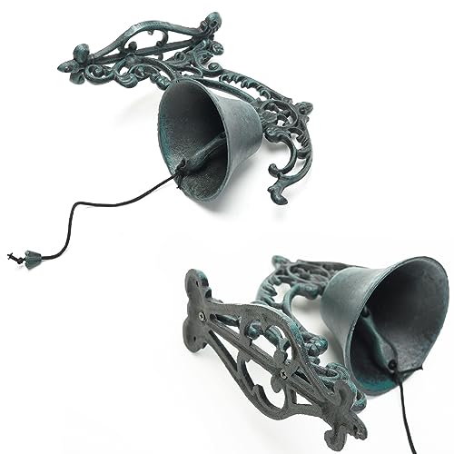 Large Cast Iron Farmhouse Dinner Bell, Wall Mounted Antique Doorbell