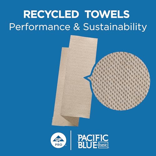 Recycled Multifold 1-Ply Paper Towels, Brown, 4000 Count (16 Packs)
