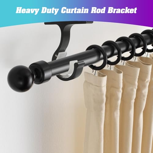 Heavy Duty Ceiling or Wall Mount Curtain Rod Brackets for 1 Inch Rods