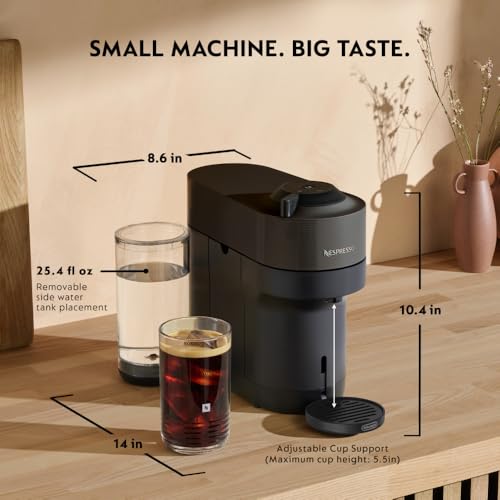 Compact Single Serve Coffee & Espresso Maker with 20 Espresso Pods, Black