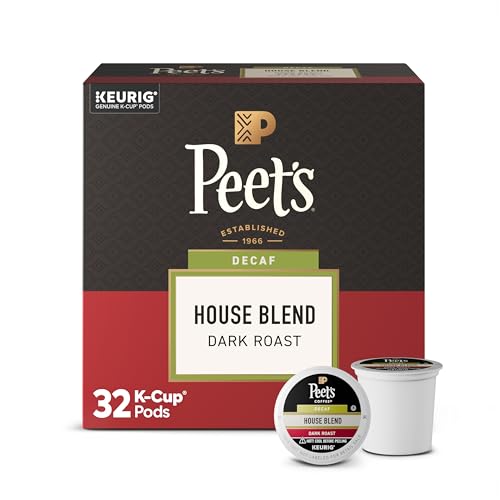 Decaf House Blend Dark Roast Coffee Pods - 32 Count, High-Grown Arabica, Smooth & Rich, Compatible with All Single Serve Brewers - Variation of THIS listing