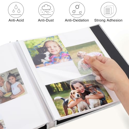 Large Self-Adhesive Photo Album Scrapbook - 60 Pages Linen Cover DIY Kit