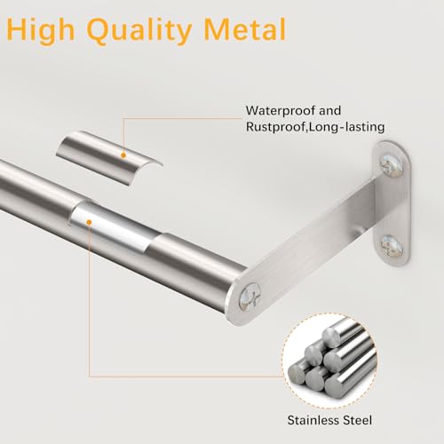 24-Inch Brushed Nickel Towel Bar, Heavy Duty Stainless Steel Wall Mounted Rack