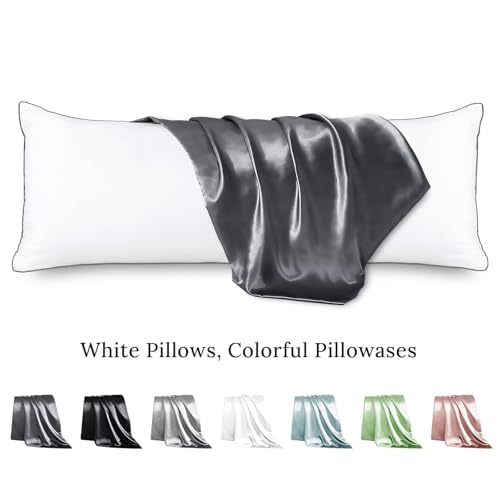 Body Pillow with Satin Cover | 20"x54" OEKO-TEX Certified, Supportive Filling