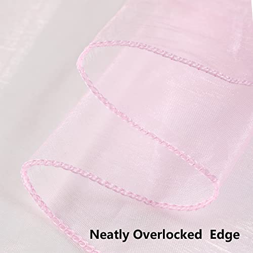 Pink Organza Chair Sashes 50 Pack - 7x108 Inch Bow Ties for Weddings