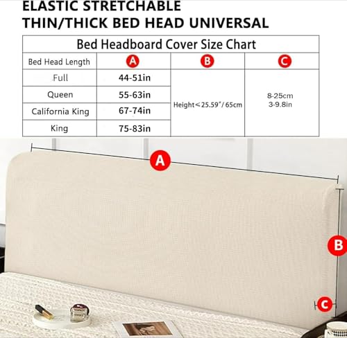 Stretch Headboard Cover for Full Queen King Size - Dustproof Protector