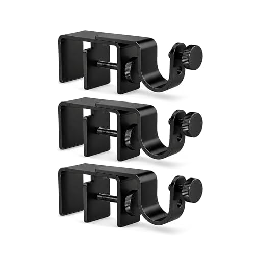 No-Drill Curtain Rod Brackets for Outside-Mount Blinds, 3-Pack