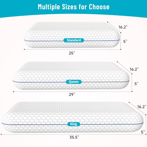 Memory Foam Pillow for Sleeping - Ergonomic Support, Standard Size