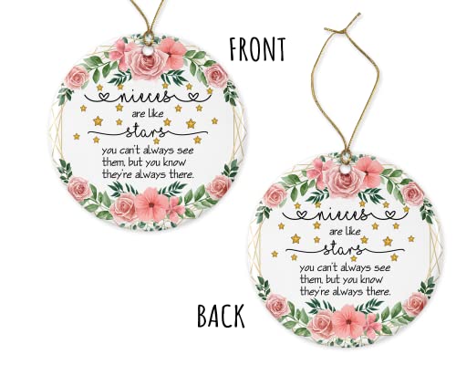 Nieces Are Like Stars Christmas Ornament - Double-Sided Ceramic Keepsake Gift