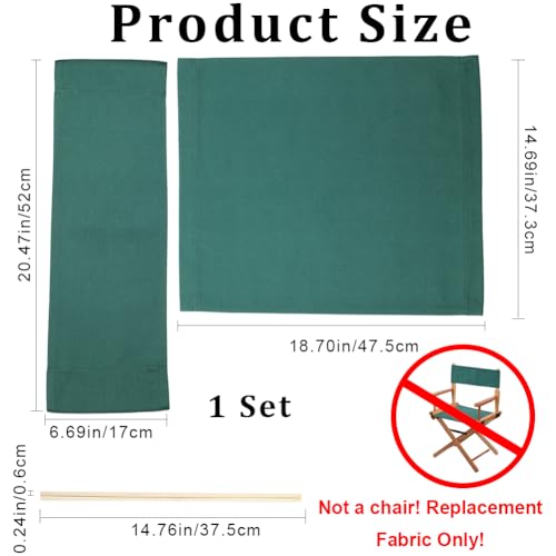 Director Chair Replacement Canvas Kit with Wooden Sticks, Green