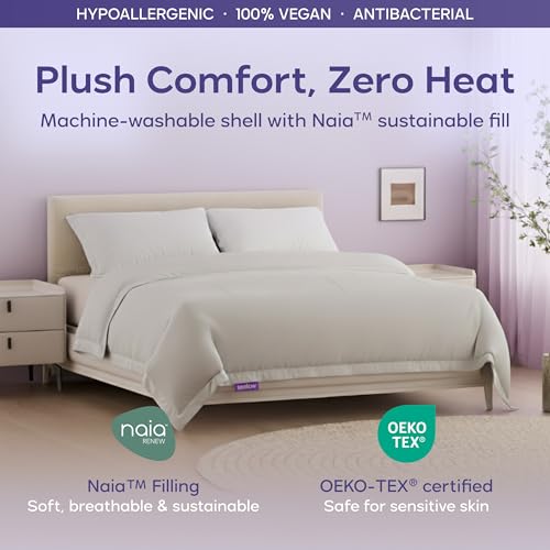 Mellow Cloud Cooling Comforter - Dual-Sided Summer Quilt, Gray, King/Cal King