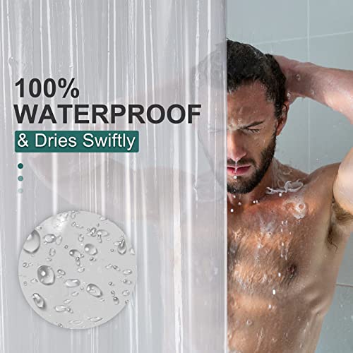 AmazerBath Clear Plastic Shower Curtain Liner 72x72 Heavy Duty PEVA