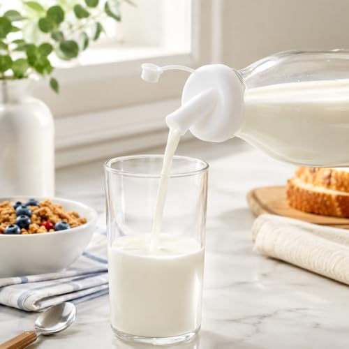 Silicone Pour Spout for Glass Milk Bottles & Jugs - Leak-Proof & Reusable